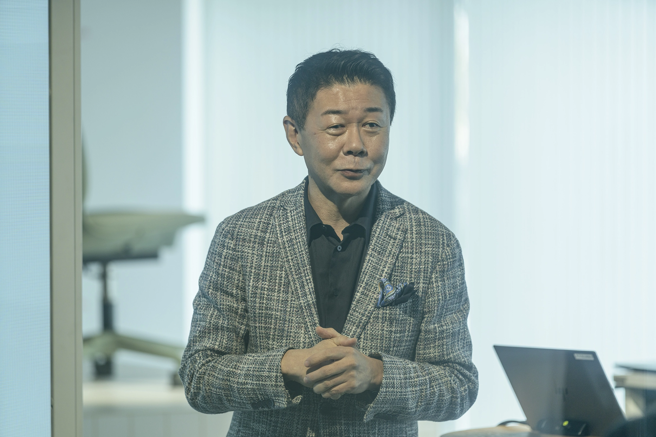 今回の滋賀工場リニューアルについて語る、社長の湊宏司。