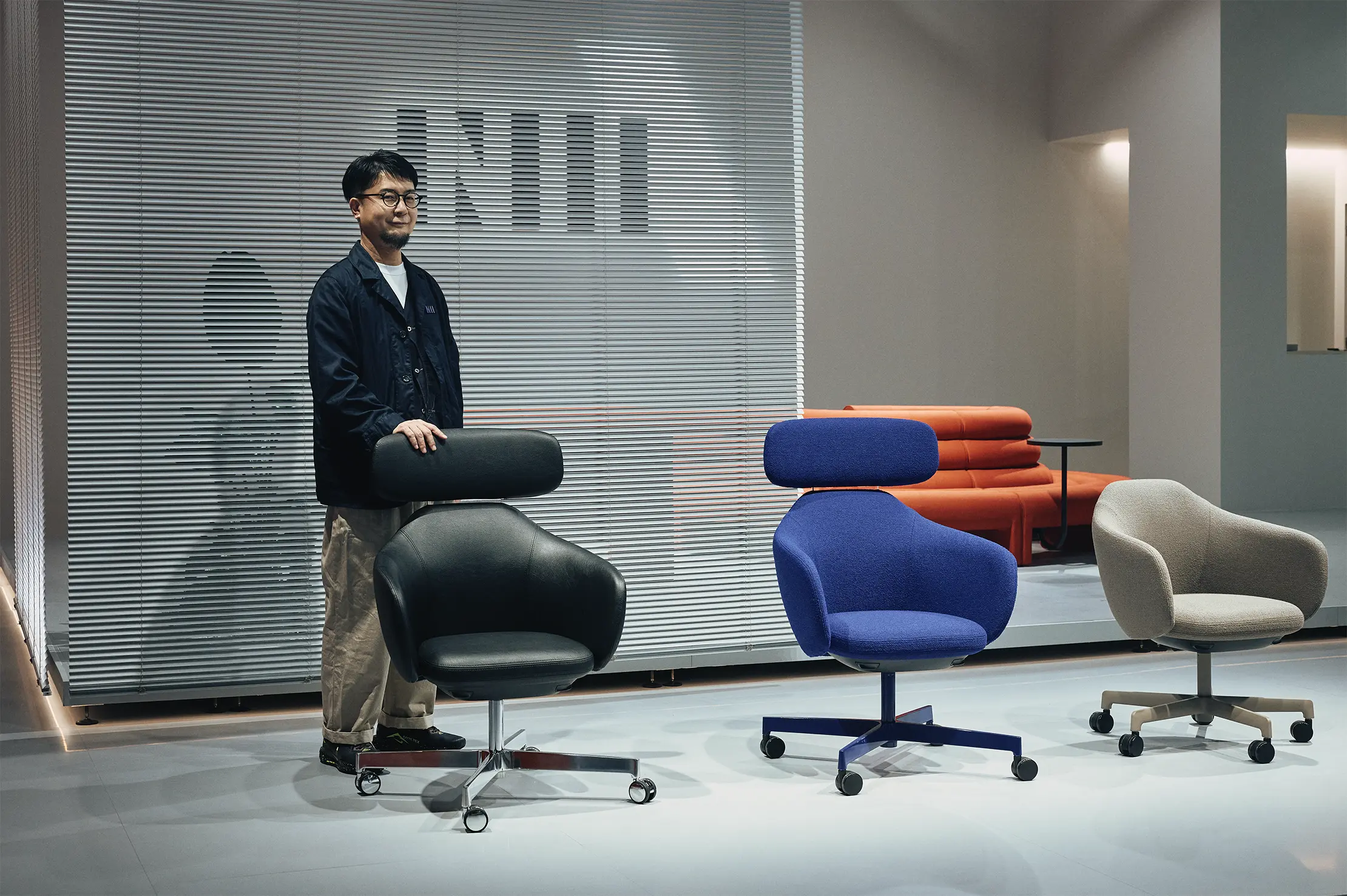 2006年に入社し、ITOKIでの開発の最前線を担ってきた和田。機構設計や構造設計といったエンジニアリングの経験と、エルゴノミクスの知識を背景に、機能性と座り心地、そしてスタイリングを高い次元で融合させたチェアデザインを得意とする。